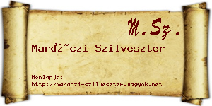 Maráczi Szilveszter névjegykártya