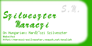 szilveszter maraczi business card